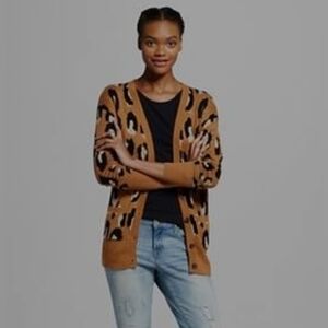 Mossimo Supply Co Leopard Print Cardigan